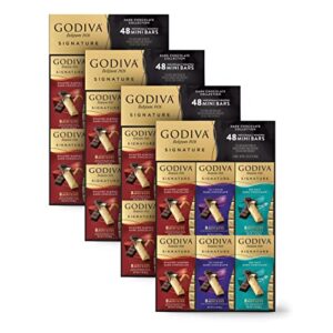 godiva chocolatier dark chocolate lovers assorted signature mini bars – pack of 24