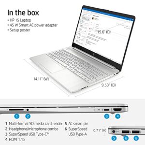 HP 2023 Pavilion 15.6’’ HD Screen Laptop, Dual Core Intel i3-1115G4 (Upto 4.1GHz,Beats i5-1030G7), 16GB RAM, 256GB SSD, Webcam, HDMI, Long Hour Battery, Win 11+HubxcelAccessory, Natural Silver