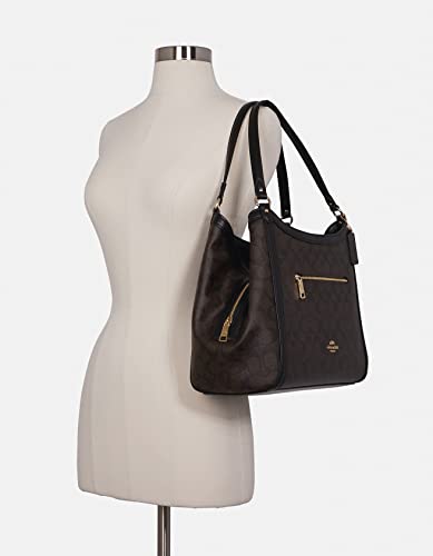COACH Women's Kristy Shoulder Bag (Brown Black)