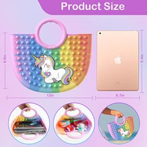 typecase Pop It Easter Basket, Pop It Purse for Girls and Women's Handbags Fidget Pop Bubble Fidget Sensory Ladies Handbags(Rainbow Unicorn)