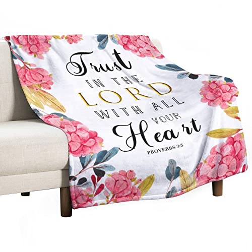 COMCAUF Scripture Blanket Spiritual Gifts for Christian Women Religious Throw Blanket with Bible Verse Healing Blanket with Inspirational Thoughts and Prayers Gift for Women Men 50"x40"