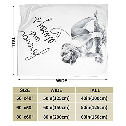 Bxuoe Ultra-Soft Fleece Bed Blanket Fuzzy Flannel Throw Blanket Unique Sketch English Bulldog Puppy Dog Warm Cozy Sofa Blankets for Bedroom Livingroom Chair, All-season Gift 40''x50''