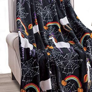 Elegant Comfort Lightweight Throw Blanket- Halloween Themed, Soft, Cozy and Plush- Throw Blankets, Perfect for Lounging This Spooky Season, 50 x 60 inches, Black Unicorn, Throw Blanket