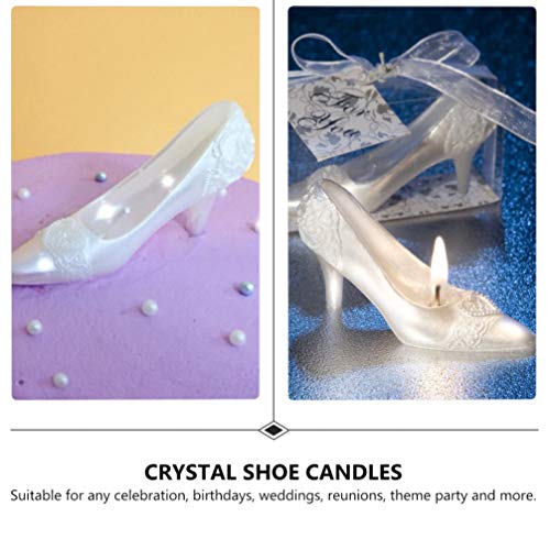 ABOOFAN Romantic Candle High Heel Shaped Candle Creative Wedding Shoes Shaped Candle Valentines Day Smokeless Candle Soy Wax Decorative Shoe for Home Decor