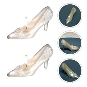 ABOOFAN Romantic Candle High Heel Shaped Candle Creative Wedding Shoes Shaped Candle Valentines Day Smokeless Candle Soy Wax Decorative Shoe for Home Decor