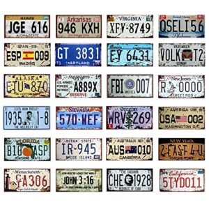 flowerbeads vintage metal signs old car signs license plate vintage tin signs funny kitchen signs wall decor 24 pcs 30x15cm 11.8 * 5.9inch