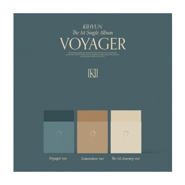 Monsta X Kihyun VOYAGER 1st Single Album Random Version CD+96p PhotoBook+1p PhotoCard+1p Photo Sticker+1ea Bookmark+Tracking Sealed