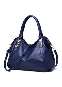 smallbluer women hobo handbag classic shoulder bag fashion crossbody bags purse-blue