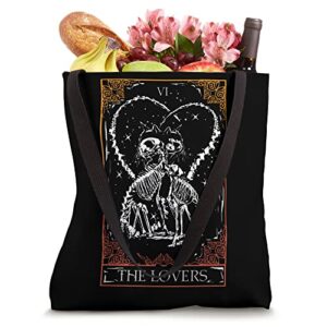 The Lovers Cat Tarot Card of Occult Bones Cats at Goth Tarot Tote Bag