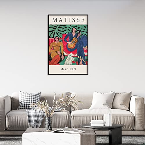 Matisse Wall Art Framed Mid Century Modern Wall Art Decor Aesthetic Pictures - Minimalist Framed Wall Art - Gallery Henri Matisse Canvas Wall Art 12"x16" Black Framed