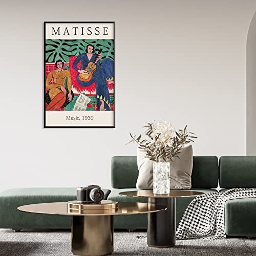 Matisse Wall Art Framed Mid Century Modern Wall Art Decor Aesthetic Pictures - Minimalist Framed Wall Art - Gallery Henri Matisse Canvas Wall Art 12"x16" Black Framed