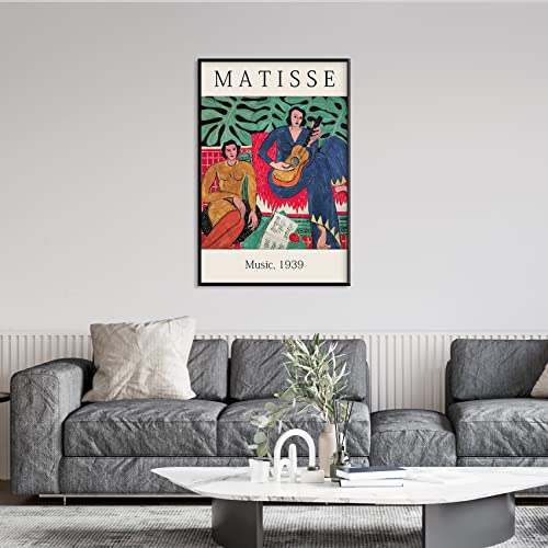 Matisse Wall Art Framed Mid Century Modern Wall Art Decor Aesthetic Pictures - Minimalist Framed Wall Art - Gallery Henri Matisse Canvas Wall Art 12"x16" Black Framed