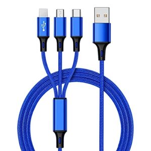 pro usb 3in1 multi cable compatible with samsung godiva data universal extra strength for fast quick charging speeds! (blue)