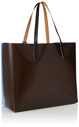 MARNI(マルニ) Tote Bag, Azure+Coffee+Black