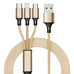 pro usb 3in1 multi cable compatible with samsung godiva data universal extra strength for fast quick charging speeds! (rose)