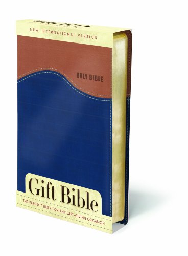 NIV, Gift Bible, Leathersoft, Tan/Blue, Red Letter Edition