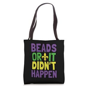 beads or it didn’t happen | mardi gras tote bag