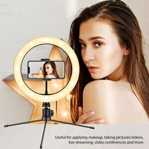 Bright Selfie Ring Tri-Color Light Compatible with Your Samsung Godiva 10 Inch with Remote for Live Stream/Makeup/YouTube/TikTok/Video/Filming (Dimmable/Adjustable)