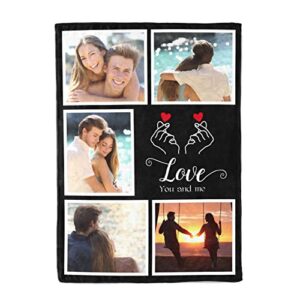 Printwoo Personalized Valentines Gifts for Him & Her, Custom Blankets with Photo, Personalized Photo Blankets, Photo Blankets Using My Own Photo, Personalized Couples Gifts for Valentines Day