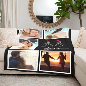 Printwoo Personalized Valentines Gifts for Him & Her, Custom Blankets with Photo, Personalized Photo Blankets, Photo Blankets Using My Own Photo, Personalized Couples Gifts for Valentines Day