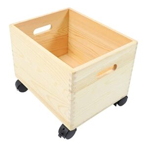 cabilock dirty clothes basket wood crate with wheels toy storage: wooden case decorative for storage organization display container toy storage baskets