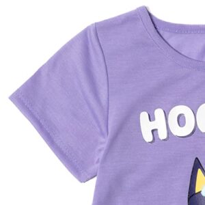 Bluey Little Girls Knotted Graphic T-Shirt Purple 7-8