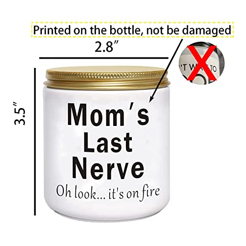 Mothers Day Gifts for Mom from Daughter Son Funny Christmas Birthday Candle Gift Novelty Unique Lavender Scented Soy Candles Moms Last Nerve Oh Look Its On Fire