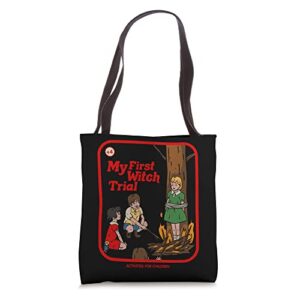 my first witch trial vintage childgame horror goth punk tote bag