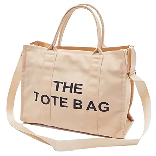 Tote Bag for Women, Canvas Tote Bag, Canvas Women's Top-Handle Bag with Zipper, Crossbody/Shoulder Bag for Office, School