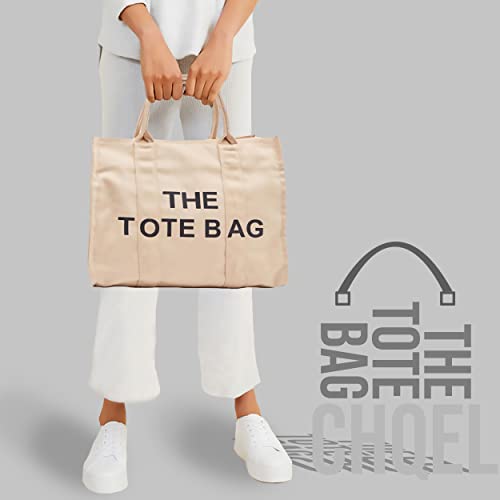 Tote Bag for Women, Canvas Tote Bag, Canvas Women's Top-Handle Bag with Zipper, Crossbody/Shoulder Bag for Office, School