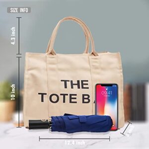 Tote Bag for Women, Canvas Tote Bag, Canvas Women's Top-Handle Bag with Zipper, Crossbody/Shoulder Bag for Office, School