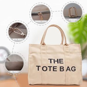 Tote Bag for Women, Canvas Tote Bag, Canvas Women's Top-Handle Bag with Zipper, Crossbody/Shoulder Bag for Office, School