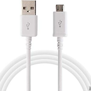 Full Power 5A Charging MicroUSB Works with Samsung Godiva 2.0 Data Cable's Dual Chipset Charges at Rapid Speeds Easily! (White)