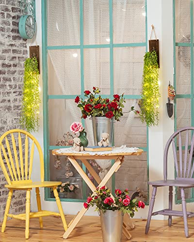 Mason Jar Sconces Wall Decor Set of 2 with LED Fairy Lights, Rustic Wall Sconces with 8 Modes Remote Control & 14 Artificial Willow Branches, Farmhouse Leaves Plants Decor for Living Room Bedroom DIY