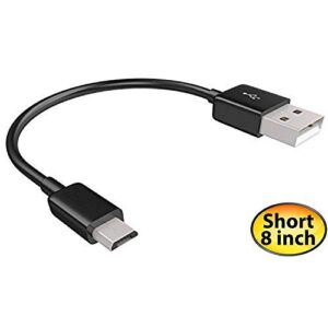 Short MicroUSB Cable Compatible with Your Samsung Godiva with High Speed Charging. (1Black,20cm,8in)