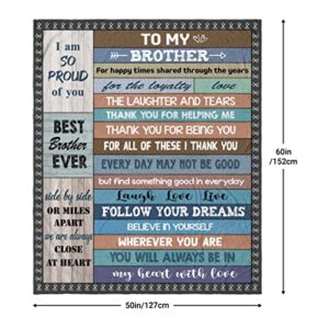 Gifts for Brother Blanket - Christmas Brother Gift - Brother Gifts from Sister - Brother Gifts - Gifts for Brother Adult - Brother Birthday Gifts for Fathers Day from Daughter Blankets 60x50 Inch