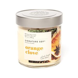 signature soy lidded orange clove scented candle