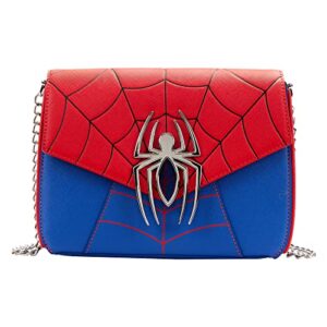 loungefly marvel spider man color-block crossbody bag spider man one size