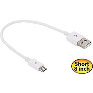 Short MicroUSB Cable Compatible with Your Samsung Godiva with High Speed Charging. (1White,20,cm 8in)