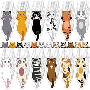 120 pieces cute cat bookmarks cardstock paper bookmarks with cutting arm for jamming books kawaii anime bookmarks funny animal paper bookmarks cat party favor decor kids boys girls adults