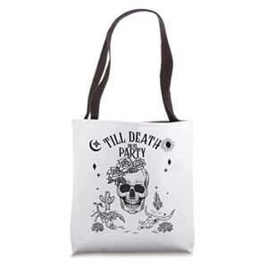 bride or die till death do us party gothic bachelorette gift tote bag