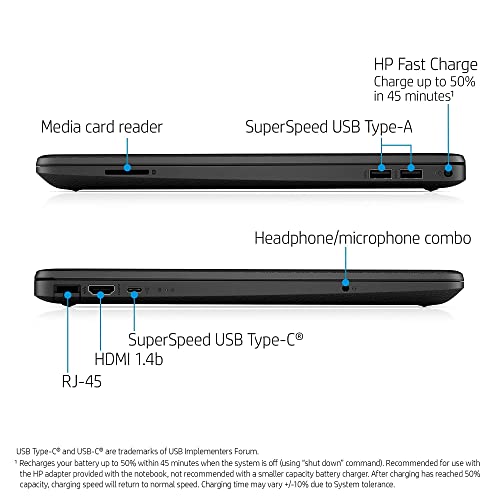 HP Laptop, 15.6" HD Screen, Intel Pentium Silver N5030 4 Cores Processor, 32GB Memory, 1TB SSD, Webcam, USB-C, HDMI, Wi-Fi, SD Card Reader, Windows OS, Black, JVQ MP