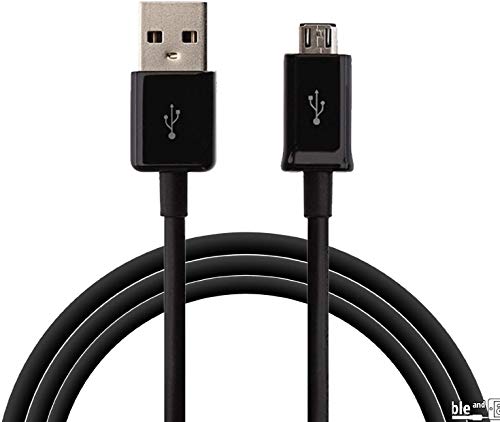 Full Power 5A Charging MicroUSB Works with Samsung Godiva 2.0 Data Cable's Dual Chipset Charges at Rapid Speeds Easily! (Black)