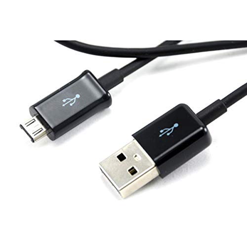Full Power 5A Charging MicroUSB Works with Samsung Godiva 2.0 Data Cable's Dual Chipset Charges at Rapid Speeds Easily! (Black)