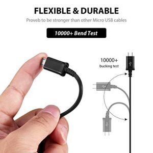 Full Power 5A Charging MicroUSB Works with Samsung Godiva 2.0 Data Cable's Dual Chipset Charges at Rapid Speeds Easily! (Black)