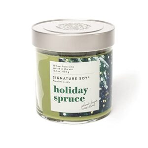 signature soy lidded holiday spruce scented candle, large jar