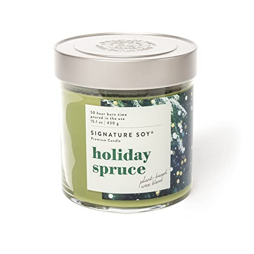 Signature Soy Lidded Holiday Spruce Scented Candle, Large Jar