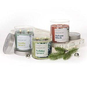 Signature Soy Lidded Holiday Spruce Scented Candle, Large Jar