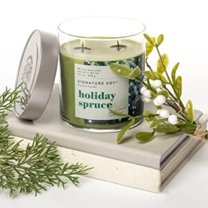 Signature Soy Lidded Holiday Spruce Scented Candle, Large Jar