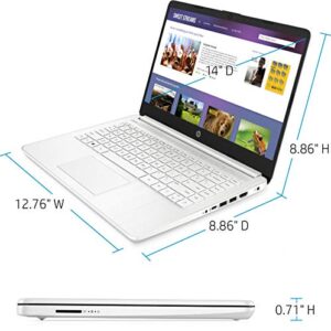 Newest HP 14" Touchscreen Laptop, Intel Dual-Core N4020, 8GB RAM, 128GB Storage(64GB eMMC+64GB Micro SD), Webcam, 1Yr Office, Bundle with GalliumPi Mousepad (White)